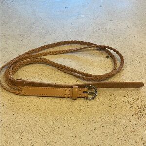 Braided Tan Leather Belt